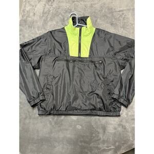 VTG Ocean Pacific Windbreaker Jacket Men L Black Neon Green Y2K 90s Street Wear